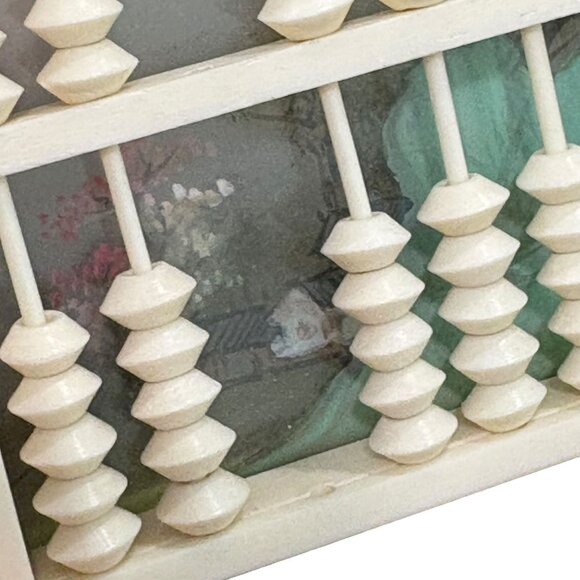 Vintage Wooden Abacus With Hand-Painted Landscape Backdrop - Picture 5 of 5